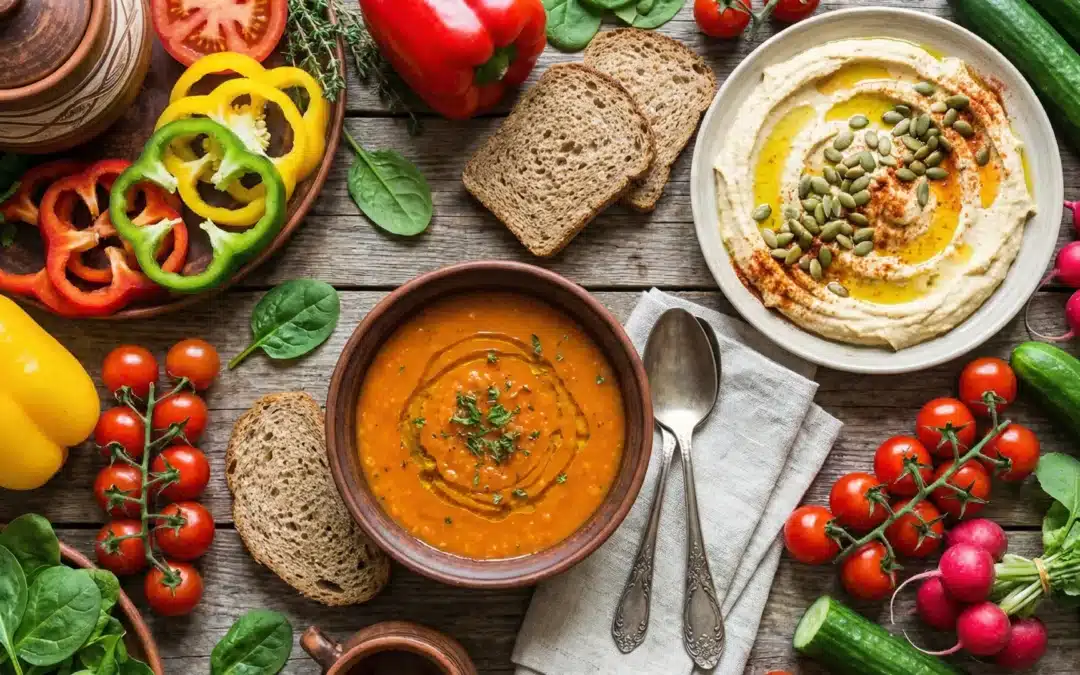 masa bogata cu alimente de post sanatoase si colorate