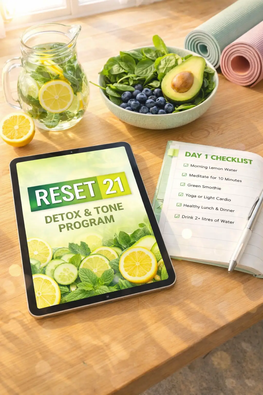 RESET 21: Programul Complet de Detoxifiere & Slăbire Post-Sărbători (Plan Alimentar + Antrenamente Acasă)